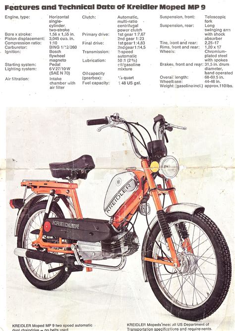 kreidler moped parts